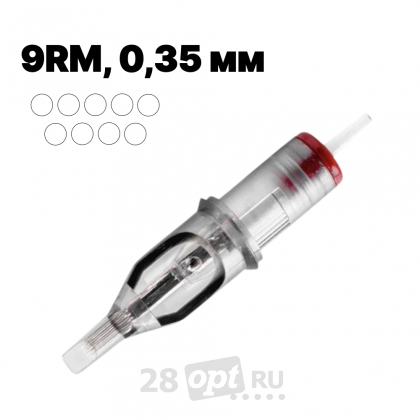 Картриджи для художественной татуировки EZ Revolution CT1209M1C-1 Round Magnum 9, 0,35 мм, коробка 20 шт.