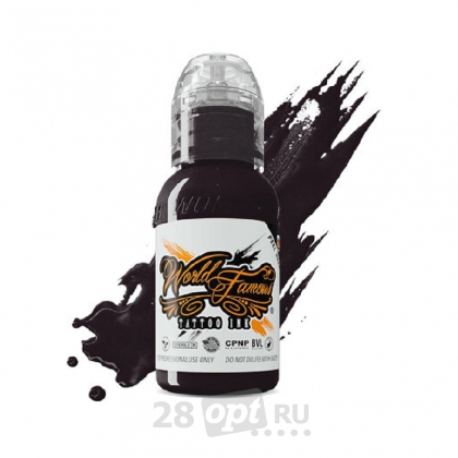 Краска для художественной татуировки World Famous Tattoo Ink, Plumb Island Black, 15 мл