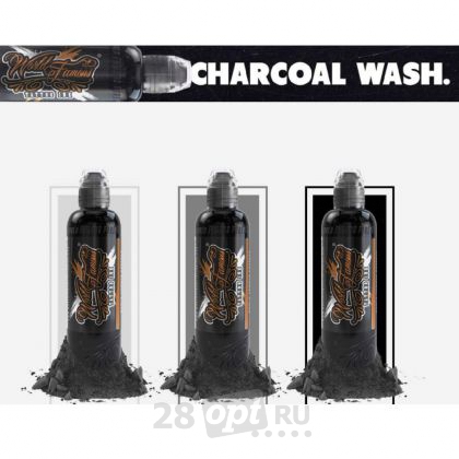Сет красок для художественной татуировки World Famous Tattoo Ink, Charcoal Greywash Set, 3 цвета, 240 мл